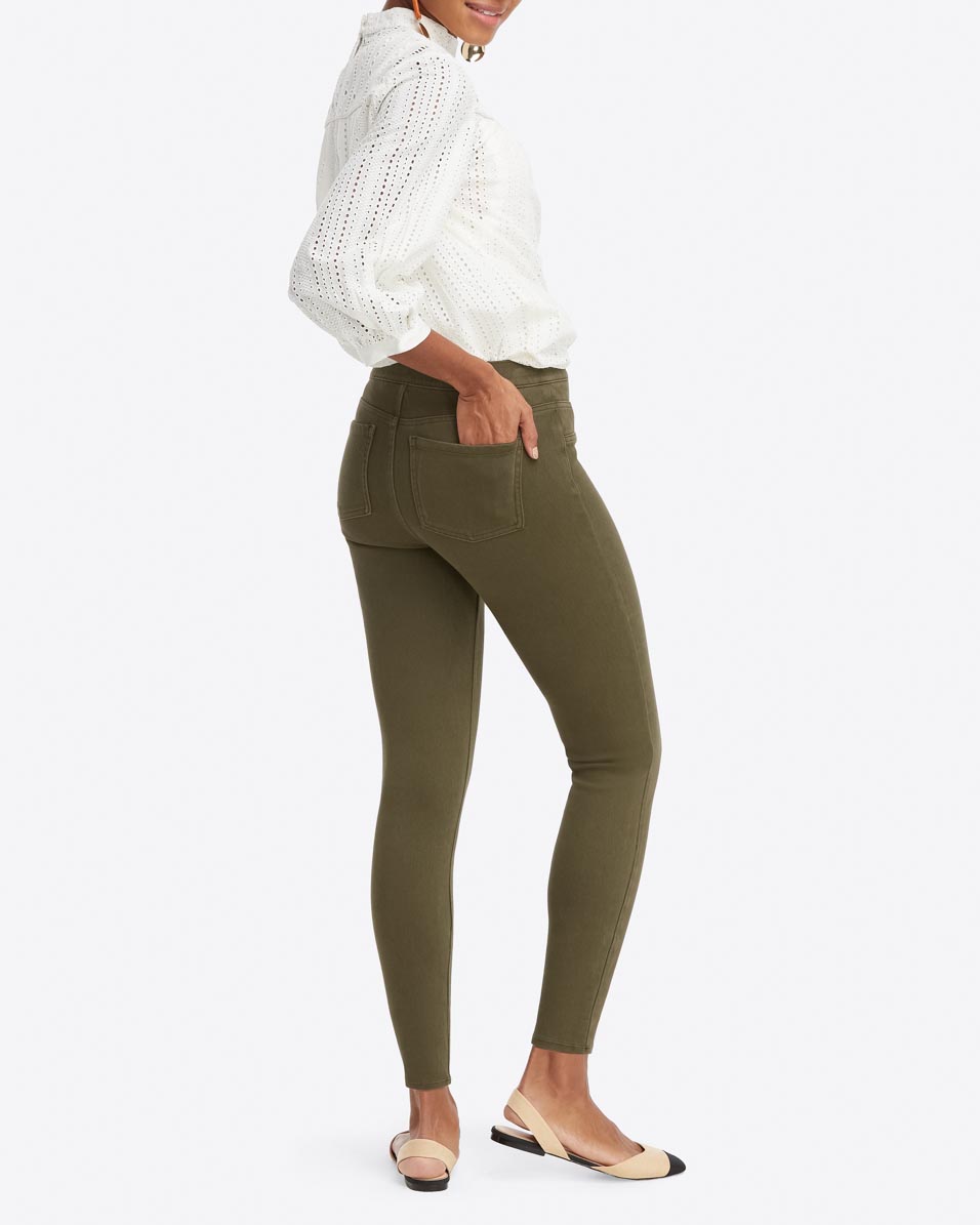 SPANX Jean-ish Dark Olive Leggings 
